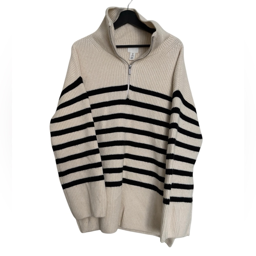 H/M RIB-KNIT HALF-ZIP SWEATER
